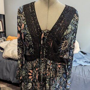 Torrid Lace-up V-neck Babydoll Top